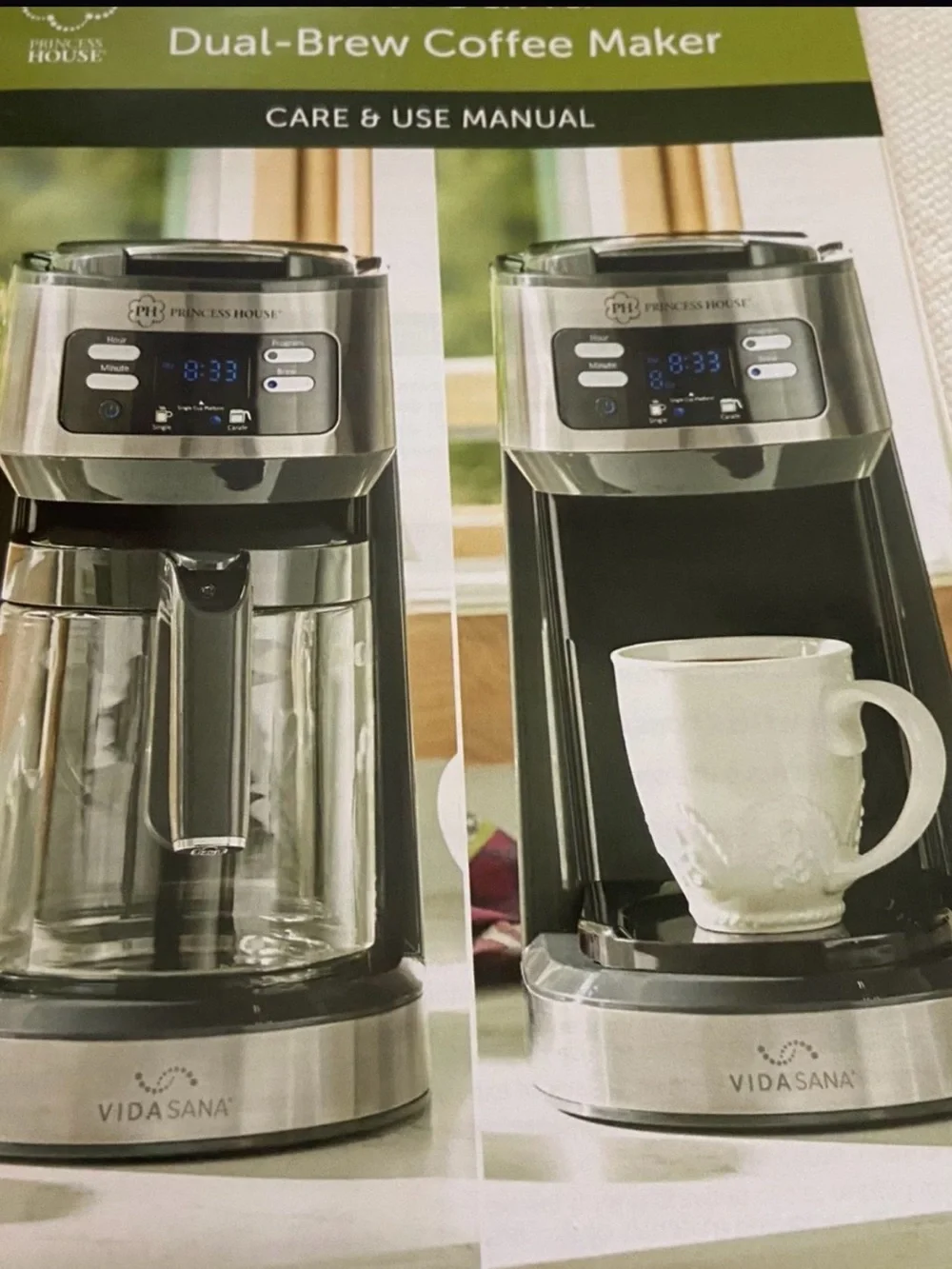 Princess House Black and Stainless Steel Single-Cup Coffee Brewer